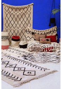 Covor crem lavabil/țesut manual din bumbac 140x210 cm Bereber Rhombs – Lorena Canals