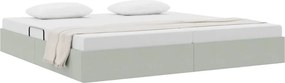 vidaXL Pat cu storage cu headboard Gri deschis 200 x 200 cm Catifea