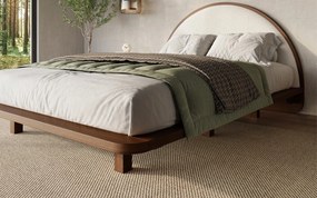 Pat lemn masiv levitant Visby Personalizabil - 180x200, Fara, Alb