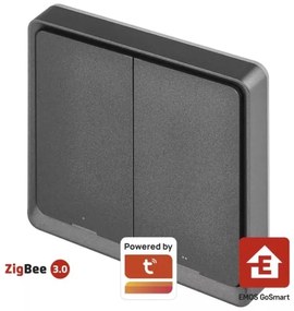 Comutator cu 2 butoane GoSmart Tuya negru