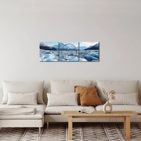 Tablou - Formațiuni glaciare (cu ceas) (90x30 cm)