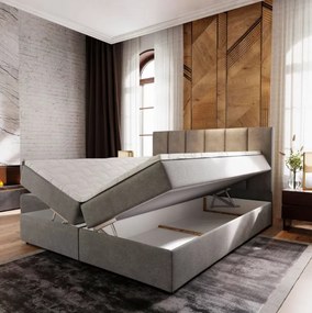 Pat tapitat boxspring MERALIS 160x200 cm gri Saltele: Saltea cu arcuri Bonell