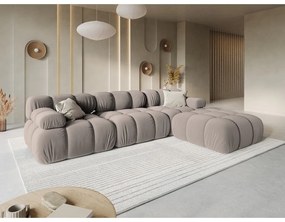 Canapea modulară maro deschis cu tapițerie din catifea 282 cm Bellis – Micadoni