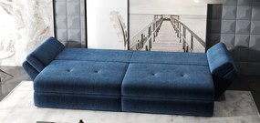 Canapea extensibilă dumonde cu ladă de depozitare si sezut confortabil din spuma high-density, Loana Zoom Albastru 300x100 cm