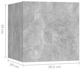 Set dulapuri TV, 4 piese, gri beton, PAL 1, Gri beton, 60 80 x 30 x 30 cm