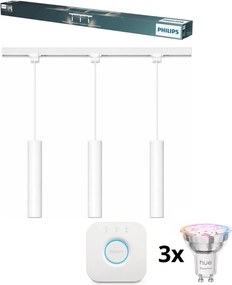 Philips-LED lustră dimabilă pe cablu pentru sistem pe șină EASYLINK HUE 3xGU10/4,7W/230V+Hue bridge