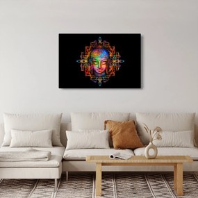 Tablou - Bustul lui Buddha în culori neon (90x60 cm)