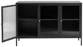 Vitrină neagră din metal 132x85 cm Bronco – Unique Furniture