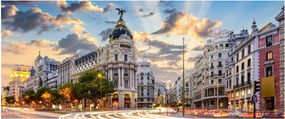 Tablou - Calle Gran Vía, Madrid, Spania (120x50 cm)