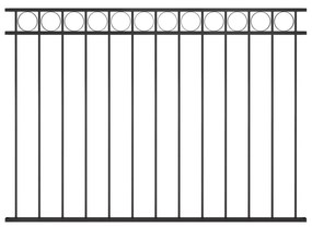 Panou de gard, negru, 1,7 x 1,2 m, oțel