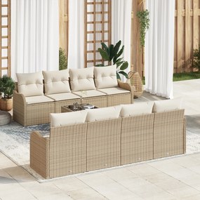 vidaXL Set de canapele pentru grădină 9 pcs Bej 55 x 55 x 37 cm