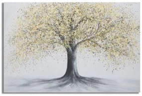 Tablou decorativ multicolor din lemn de Pin si panza, 120x3,8x80 cm, Tree Mauro Ferretti