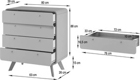 Comodă în culoare naturală înaltă cu aspect de lemn de stejar 80x88 cm Cassie - Støraa