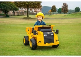 Mașinuță electrică încărcător CAT 60W/4500 mAh galben/negru