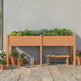 Outsunny Pat de grădină urban ridicat din lemn 184x59x76,5 cm cu 6 orificii de drenaj pentru cultivare plante flori Maro | Aosom Romania