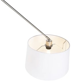 Lampă suspendată din oțel cu abajur din in alb 35 cm - Blitz