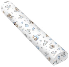 Protectie pat copii din burete cu husa bumbac detasabila Kidizi Koala Dreams Blue, ideala si ca protectie perete pat
