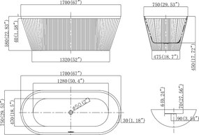 Cada baie freestanding Florenta alba