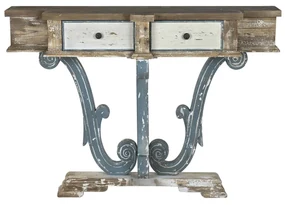 Consola Epoch din lemn antichizat gri 127x38x92.5 cm