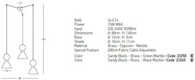 Lustra cu 3 Pendule design decorativ modern Ember II
