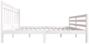 Cadru de pat Super King 6FT,alb, 180x200 cm, lemn masiv Alb, 180 x 200 cm