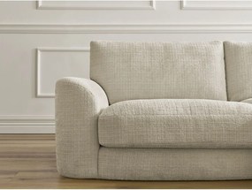 Colțar bej cu tapițerie din chenille (cu colț pe partea dreaptă/cu șezlong) Leonore – Bobochic Paris