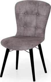 Set masa extensibila cu 4 scaune tapitate Homs marmorat negru 170 x 80 cm