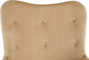Fotoliu cu taburet, material de catifea bej/fag, LAGER NEW