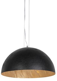 Lampă industrială cu pandantiv neagră cu auriu 50 cm - Magna