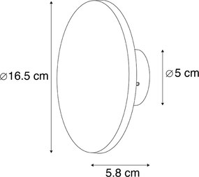 Aplică de perete de design gri 16,5 cm cu LED - Skyf