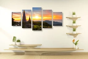Tablou 5-piese răsărit de soare de dimineață deasupra Thailanda
