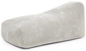 Fotoliu bean bag crem cu tapițerie din catifea reiată Snug 130 – SLOWDOWN