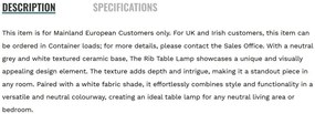 Veioza/Lampa de masa design decorativ Rib