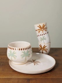 Set 3 cani din ceramica, Palmier