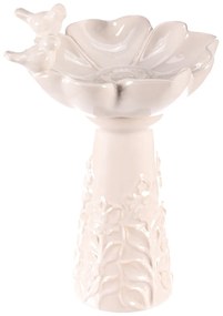 Adăpătoare verticală pentru păsări, model floare,albă, 26 x 24 x 37 cm
