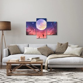 Tablou - Femeie și câine pe lună plină (90x60 cm)