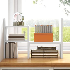 HOMCOM Raft de birou modular, organizator de birou multifuncțional, 2 piese, MDF, alb | Aosom Romania