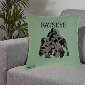 Perna Personalizata K-pop KATSEYE Foto Roz Vintage, 40x40 cm, Verde, Husa Detasabila, Perna Inclusa, BEKZ®