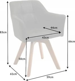 Set de 2 scaune pivotante Loft, gri antic