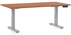Masa inaltime reglabila OfficeTech D, 160 x 80 cm, bază gri, cireașă
