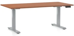 Masa inaltime reglabila OfficeTech D, 160 x 80 cm, bază gri, cireașă