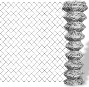vidaXL Gard de legătură din plasă, argintiu, 15x0,8 m, oțel galvanizat