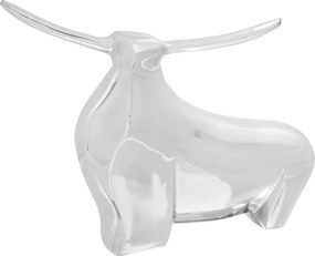vidaXL Sculptură taur Argintiu 37 x 44 x 17 cm Aluminiu