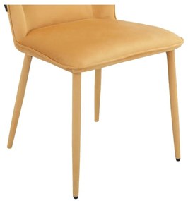 Scaune de dining galbene 2 buc. din catifea Wilma – Støraa