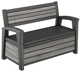 Bancă de grădină/depozitare din plastic Decocoat, 227 L, gri furtună