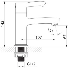 Sapho - Baterie lavoar SMALL 14 cm crom lucios