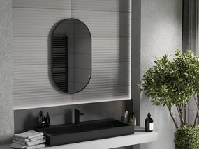Mexen Loft oglindă de baie ovală 85 x 50 cm, ramă neagră - 9851-085-050-000-70
