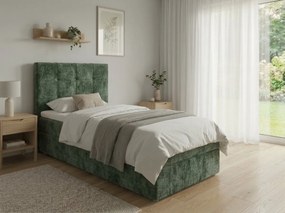 Pat tapițat boxspring DIRELIS VIBE 90x200 cm verde inchis Saltea: Saltea cu arcuri Bonell
