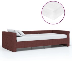 3080319 vidaXL Pat de zi cu saltea & USB, violet, 90x200 cm, textil