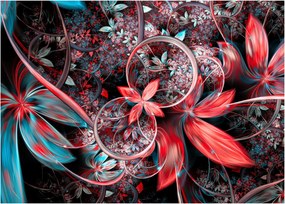 Tablou abstract cu flori exotice (70x50 cm)